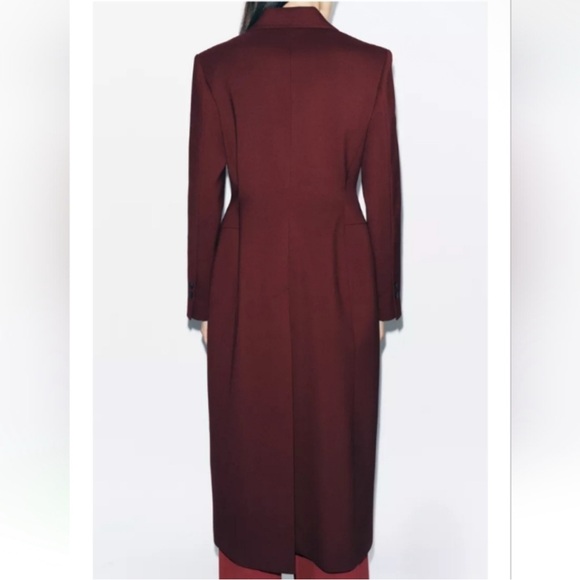 Zara Burgundy Hourglass coat - Picture 6 of 7